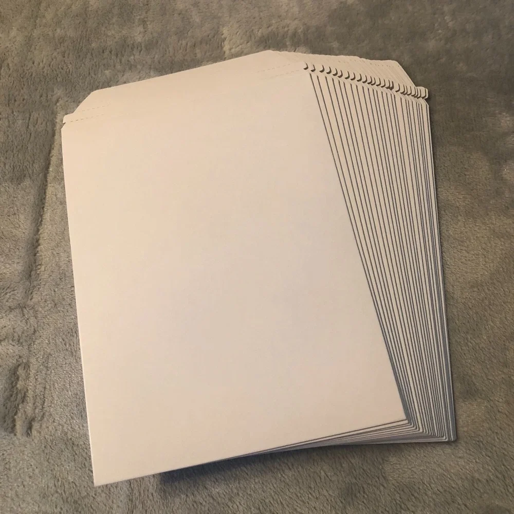 6x8 Self-Seal Cardboard Envelopes 25 Pack Rigid Flat White Photo Document Mailer